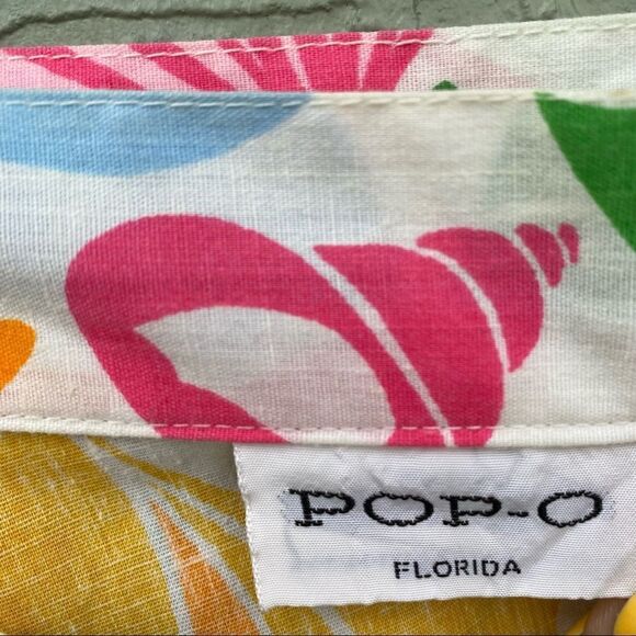 Vintage Pop-O Florida Sz L Pastel Shells Wrap Around Skirt - Picture 9 of 15
